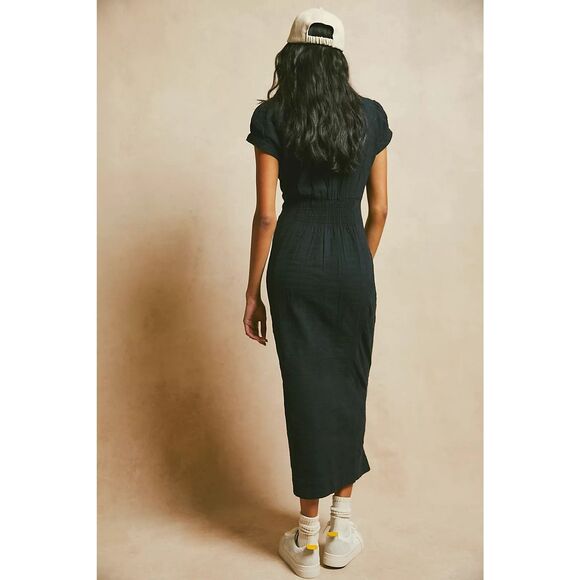 Free People New In Town Midi Dress Black Small S NEW - Picture 2 of 5